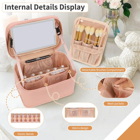 OCHEAL Makeup Bag LED mirror with three colour settings