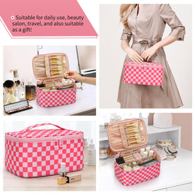 OCHEAL Makeup Bag open view with cosmetics inside