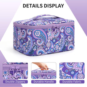 OCHEAL Makeup Bag purple interior with dividers