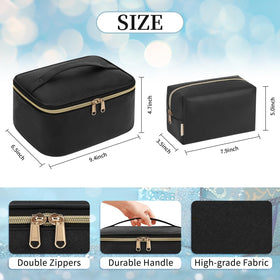 OCHEAL Makeup Bag Set black cosmetic bags on a table