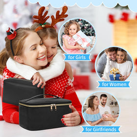 OCHEAL Makeup Bag Set handles and zippers close-up