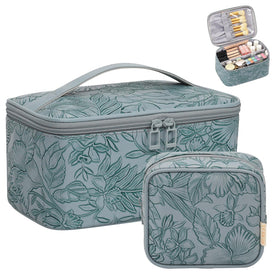 OCHEAL Makeup Bag Set large bag front view in blue