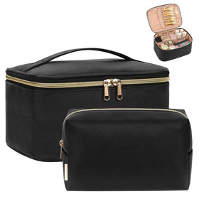 OCHEAL Makeup Bag Set large black makeup bag front view