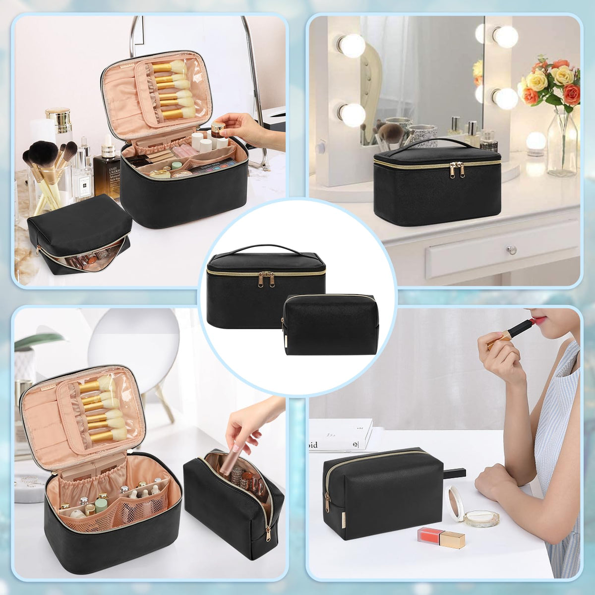 OCHEAL Makeup Bag Set stylish design with floral pattern