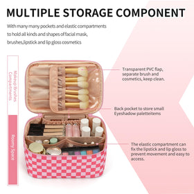 OCHEAL Makeup Bag showing separate brushes compartment