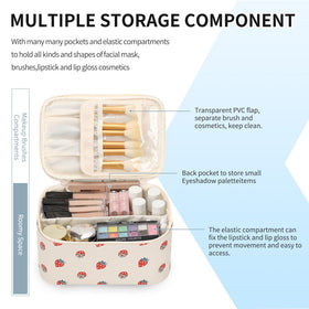 OCHEAL Makeup Bag showing separate brushes compartment