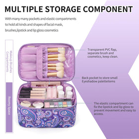OCHEAL Makeup Bag showing separate brushes compartment