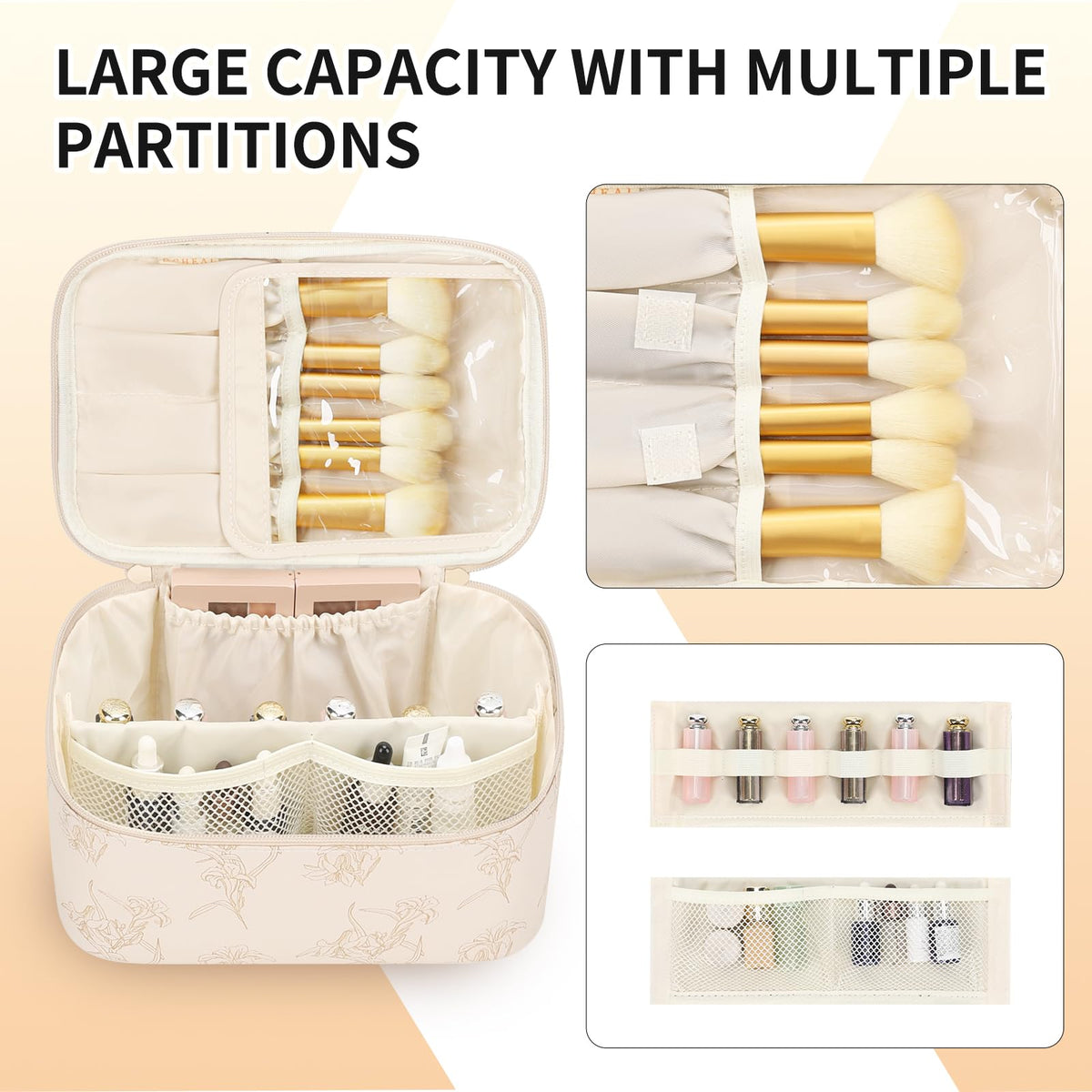 OCHEAL Makeup Bag side view showcasing zippers