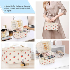 OCHEAL Makeup Bag side view with zippers