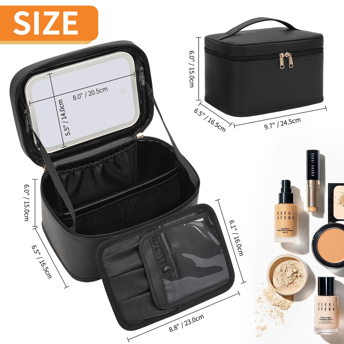 OCHEAL Makeup Bag with brushes compartment
