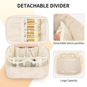 OCHEAL Makeup Bag with flexible dividers and cosmetics