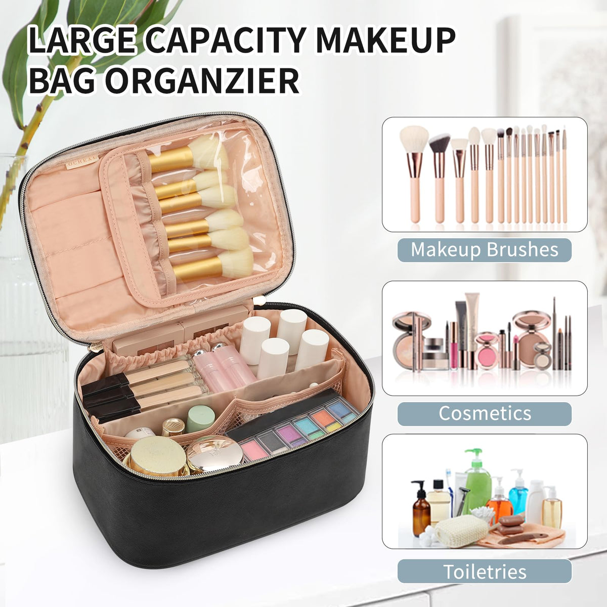 OCHEAL Portable Cosmetic Bag back view