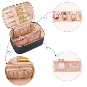 OCHEAL Portable Cosmetic Bag side view with handle