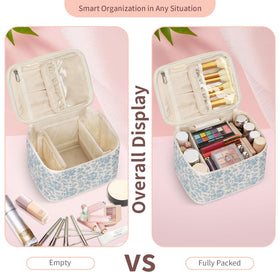 OCHEAL Travel Makeup Bag on a bathroom counter with toiletries