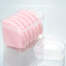 Ocim Triangle Makeup Face Powder Puff Set in pink with cases