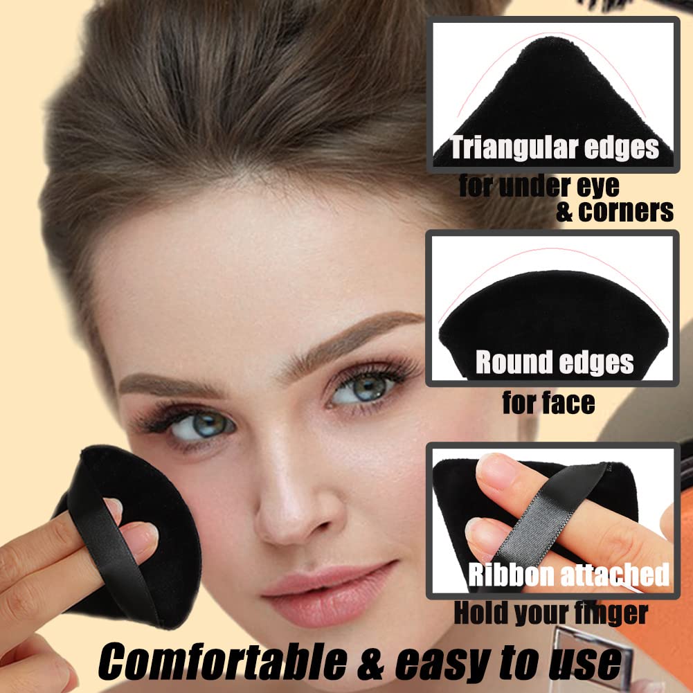 Ocim Triangle Powder Puff Set 10Pcs arranged in case