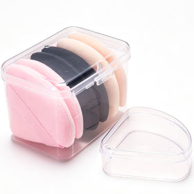 Ocim Triangle Powder Puffs set in black, pink, and nude with cases
