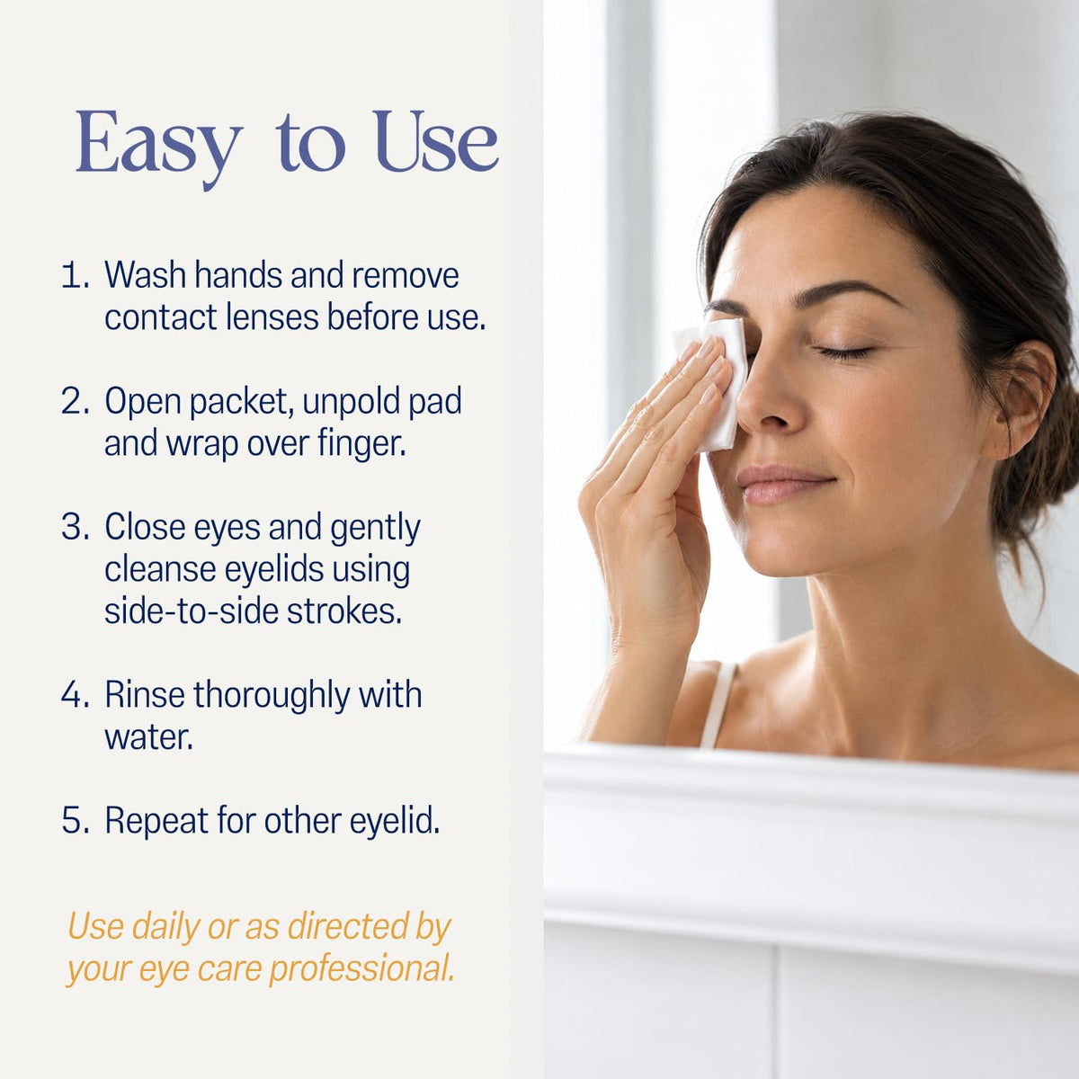 OCuSOFT Lid Scrub Oust Eyelid Cleanser pad being used