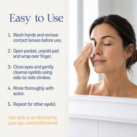 OCuSOFT Lid Scrub Oust Eyelid Cleanser pad being used