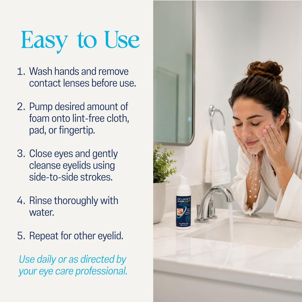 OCuSOFT Original Foaming Eyelid Cleanser with foam dispensing