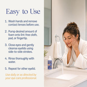 OCuSOFT Oust Demodex Foam Cleanser on bathroom counter
