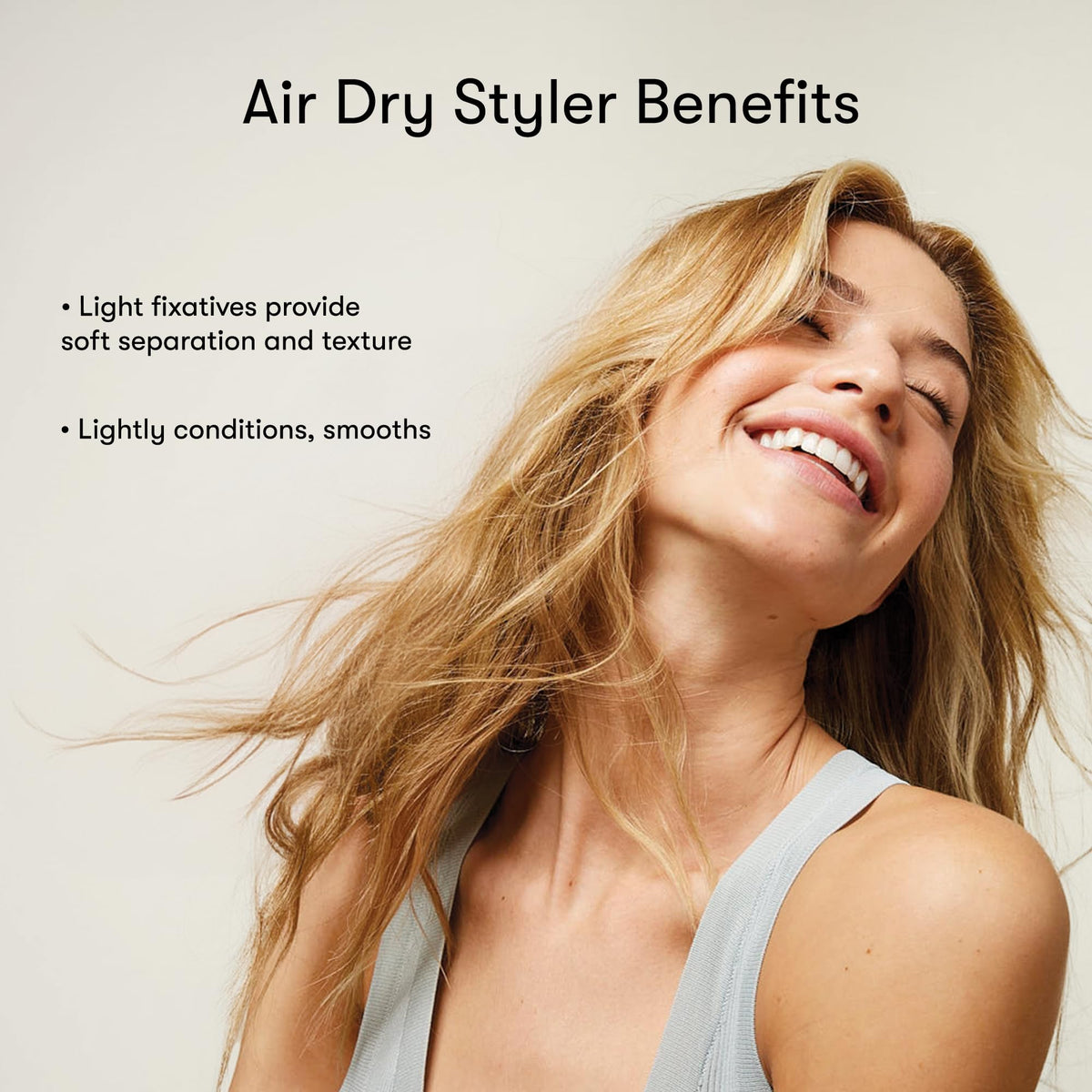 Odele Air Dry Styler 6 oz with application on hair