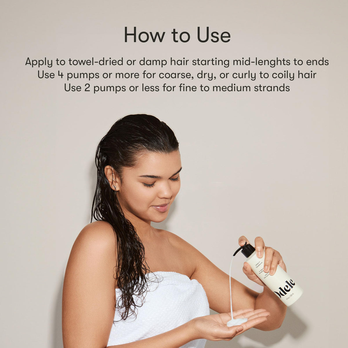 Odele Vegan Leave-In Conditioner 32 fl oz application on hair