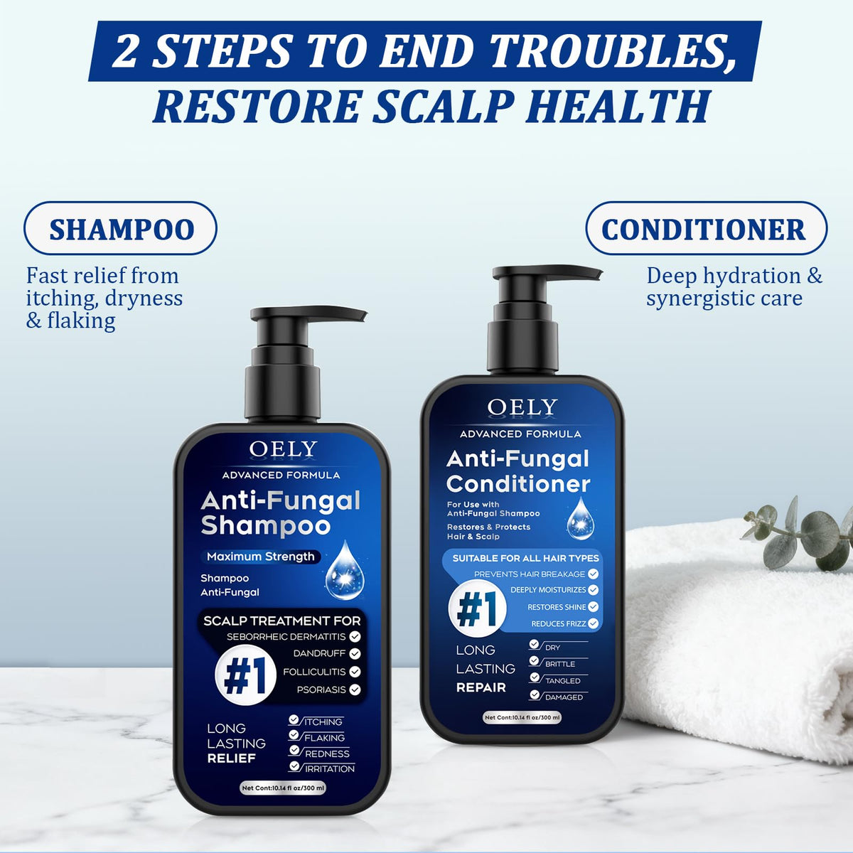 oely Anti-Dandruff Shampoo and Conditioner set ingredients list