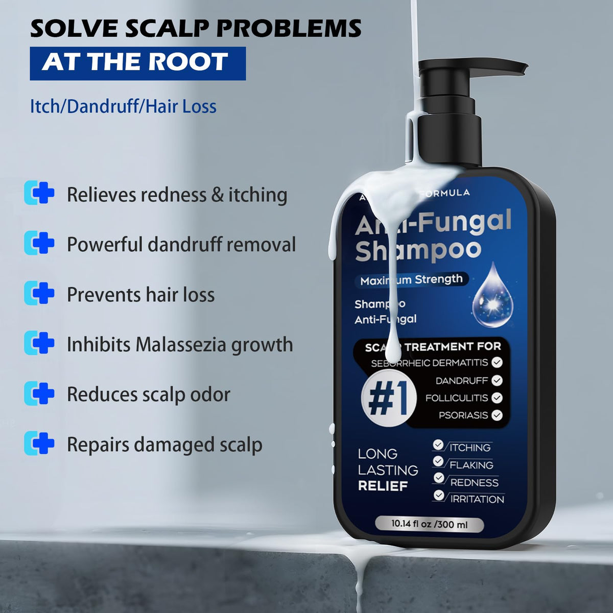 oely Antifungal Shampoo 345g side view