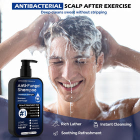 oely Antifungal Shampoo 345g with lather on hair