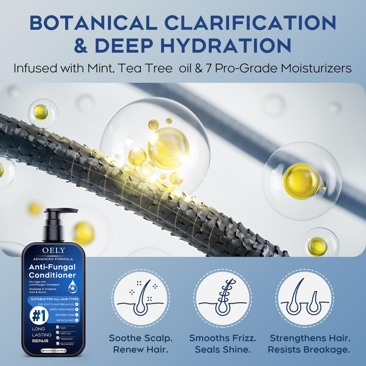 oely Deep Moisturizing Folliculitis Conditioner packaging on display