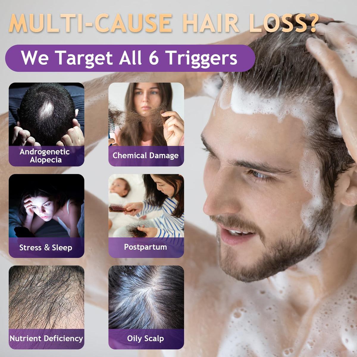 oely Hair Growth Biotin Shampoo 340g usage demonstration