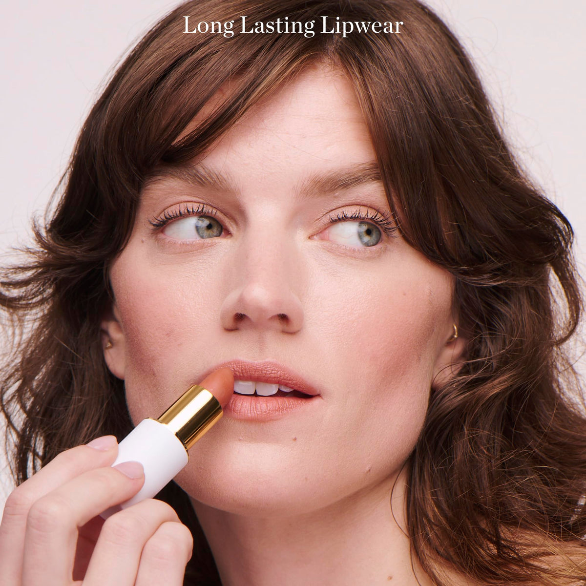 Ogee Full Bloom Sculpted Lipstick Cezanne applied on lips