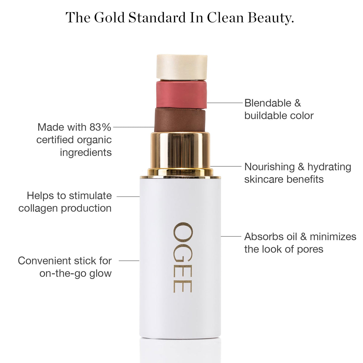 Ogee Sculpted Face Stick Opal application on skin