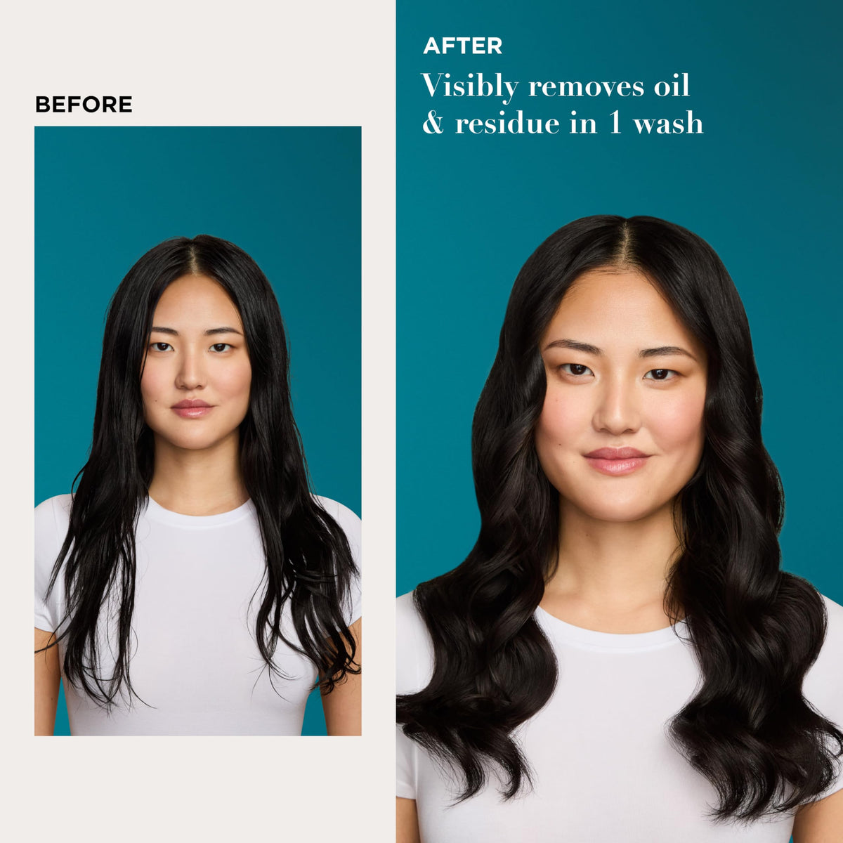 OGX Clarifying Strength Shampoo lathering in hands