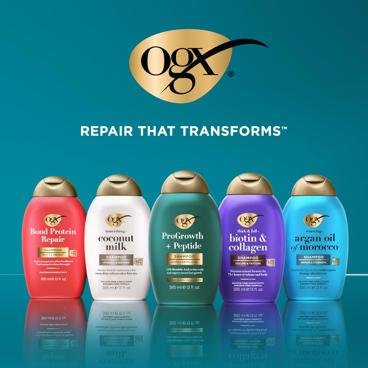 OGX Moroccan Curling Cream with matching shampoo and conditioner