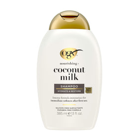 OGX Nourishing + Coconut Milk Shampoo 13 fl oz front view