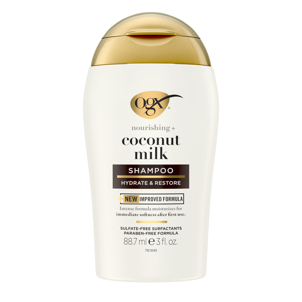 OGX Nourishing + Coconut Milk Shampoo 3 fl. oz front view