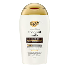 OGX Nourishing + Coconut Milk Shampoo 3 fl. oz front view