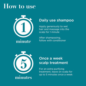 OGX ProGrowth + Peptide Clarifying Shampoo being applied to wet hair