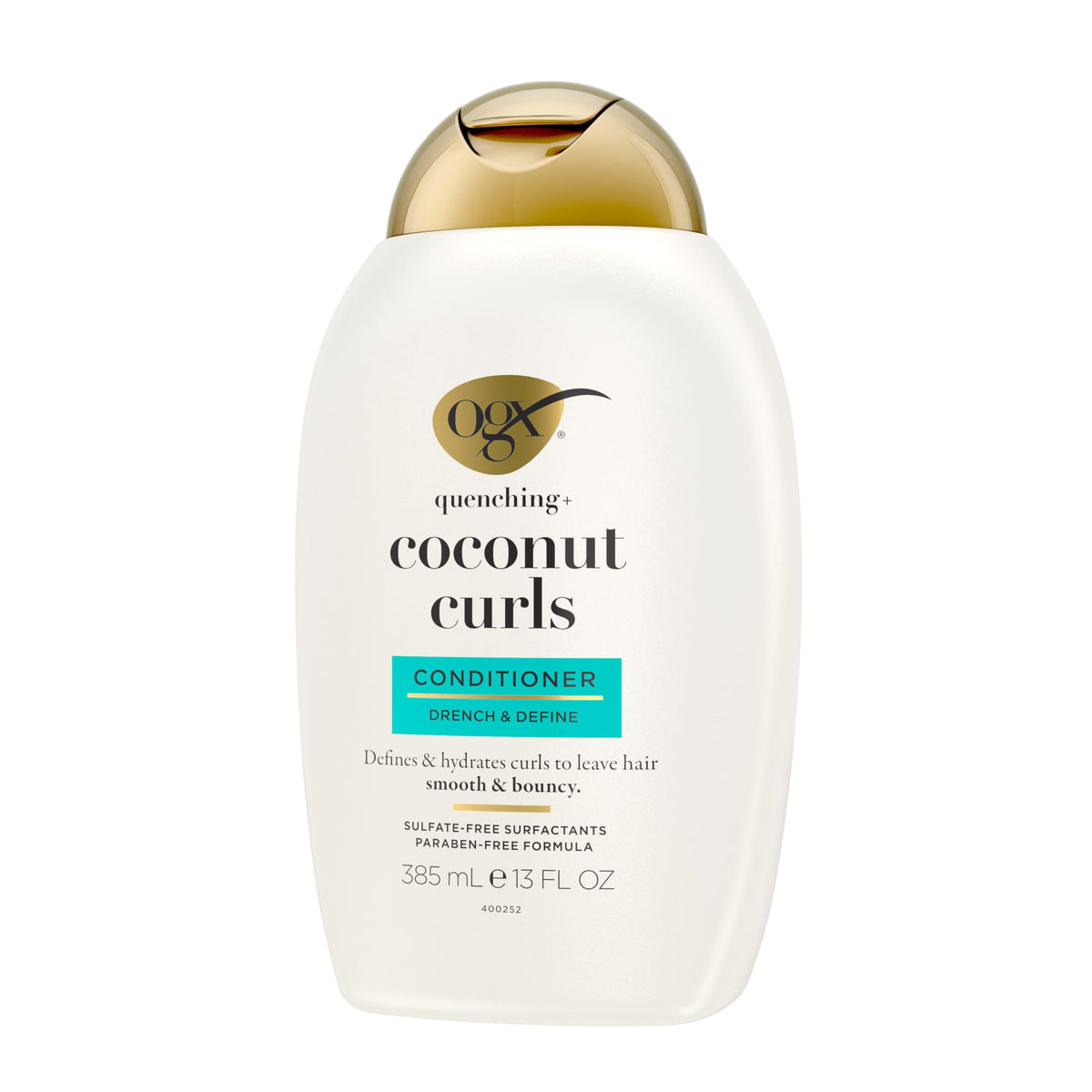 OGX Quenching + Coconut Curls Conditioner packaging on shelf