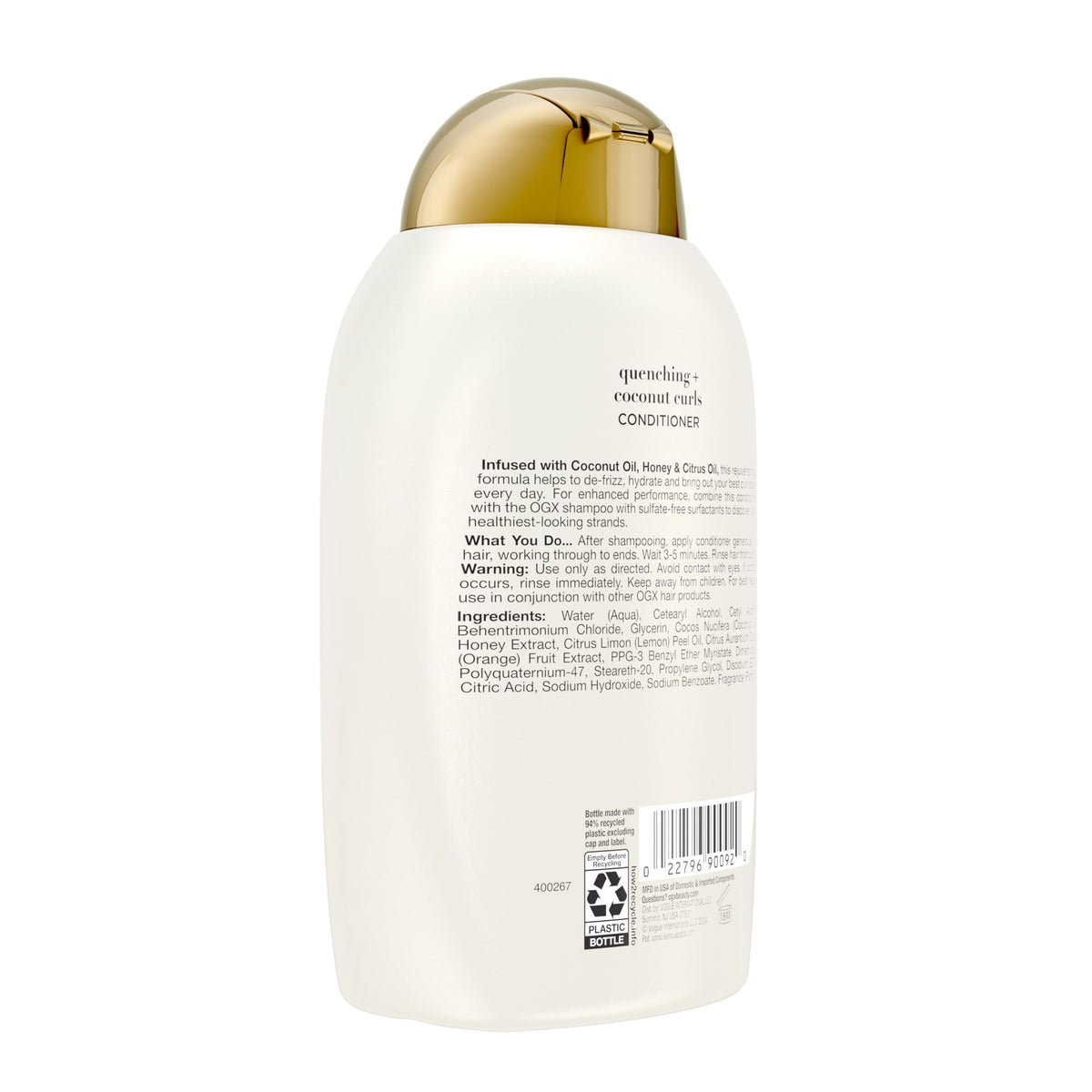 OGX Quenching + Coconut Curls Conditioner with citrus fruits