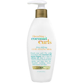 OGX Quenching Coconut Curls Styling Milk front view 6 fl oz