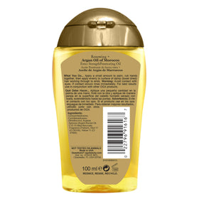 OGX Renewing Argan Oil displayed with hair care products