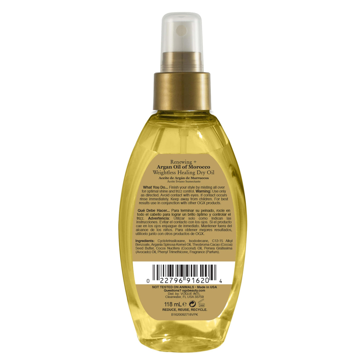 OGX Renewing Argan Oil Dry Oil 4 Fl Oz packaging details