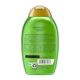 OGX Rosemary Mint Shampoo with fresh rosemary sprigs