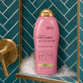 OGX Sensitive + Rose Water & Pink Sea Salt Body Scrub back view