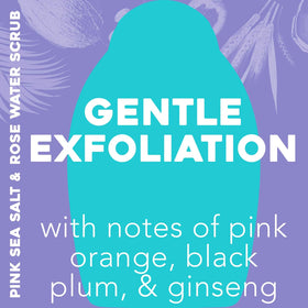 OGX Sensitive + Rose Water & Pink Sea Salt Body Scrub side view