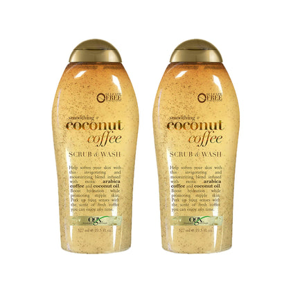 OGX Smoothing Coconut Coffee Exfoliating Body Scrub front view