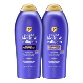 OGX Thick and Full Biotin and Collagen Shampoo bottle front view
